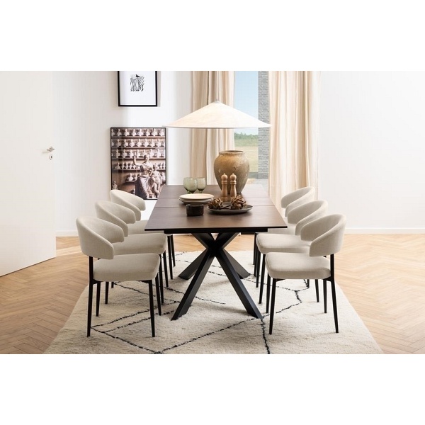 Stół Irwine 168/210cm brązowy/czarny - ACTONA